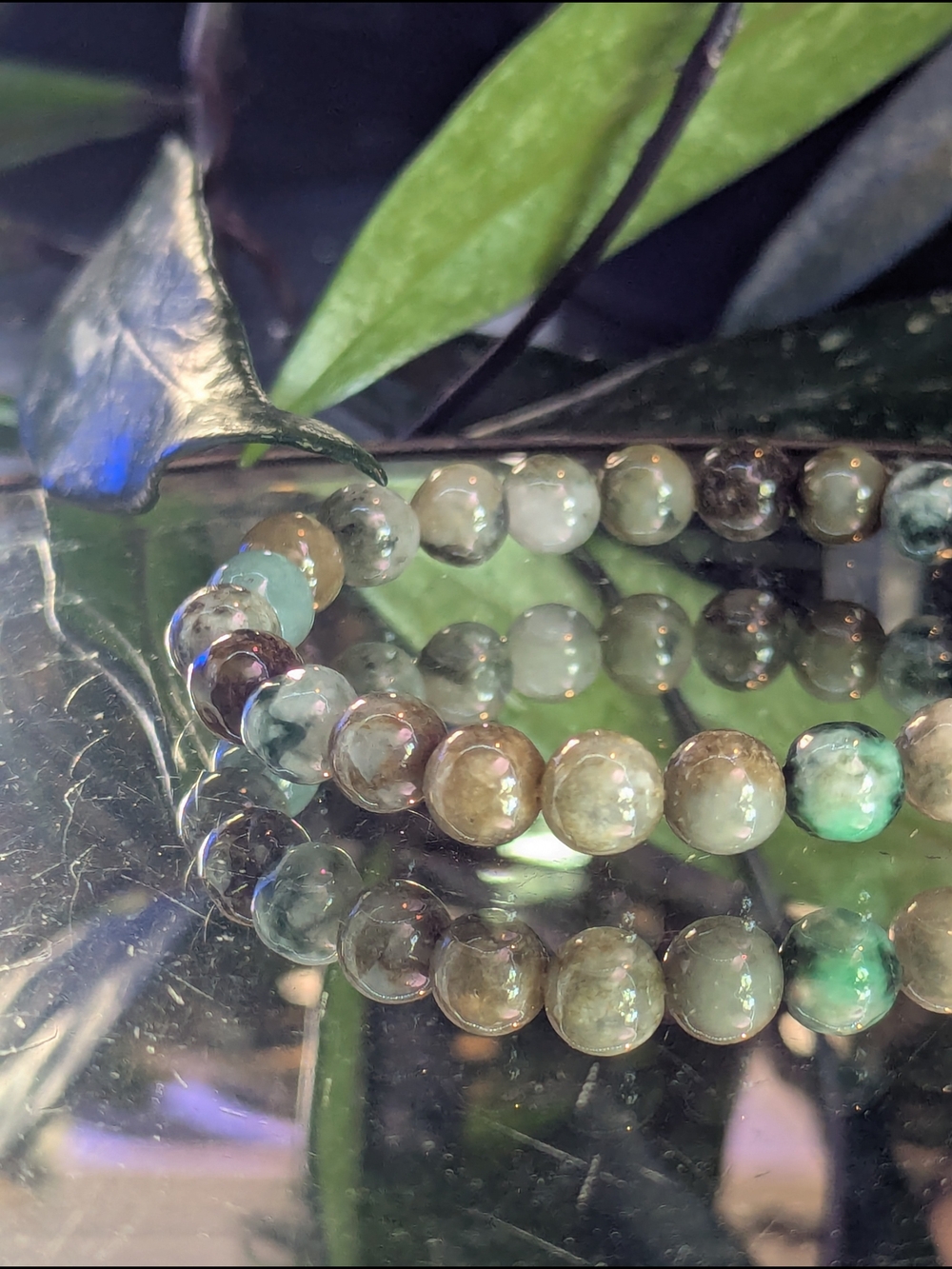 Natural Multicolor Agate Beaded Stretch Bracelet - Unbranded